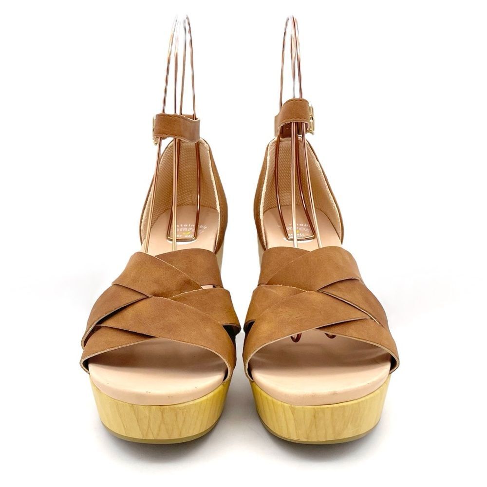 Dr. Scholl’s Blissful Platform Clog Sandal Brown Faux Leather Women's Size 8.5 - Picture 9 of 16